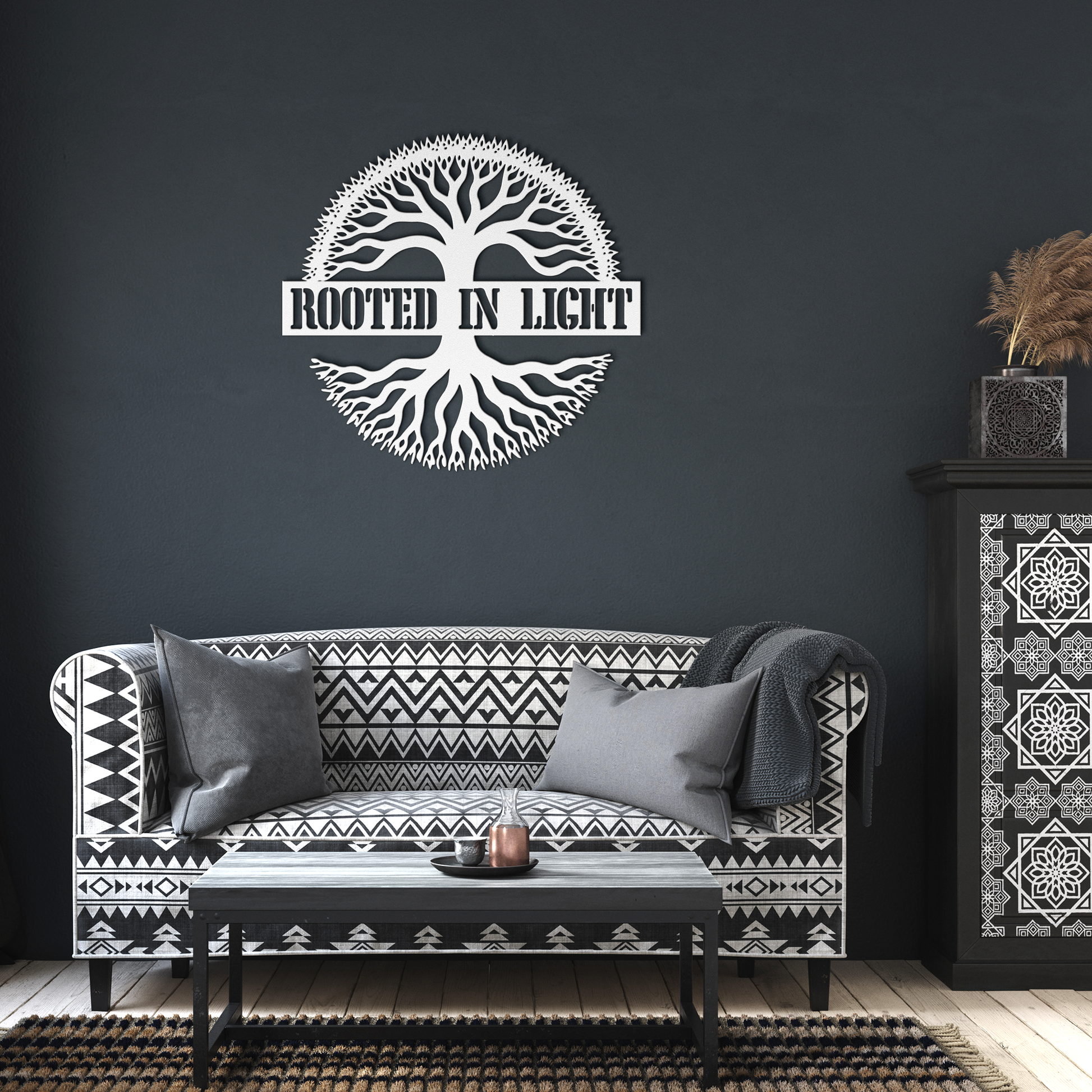 Metal_Tree_Wall_Art-_Rooted_in_Light-_Sp_White_Dark_Living_Room_Mockup.png