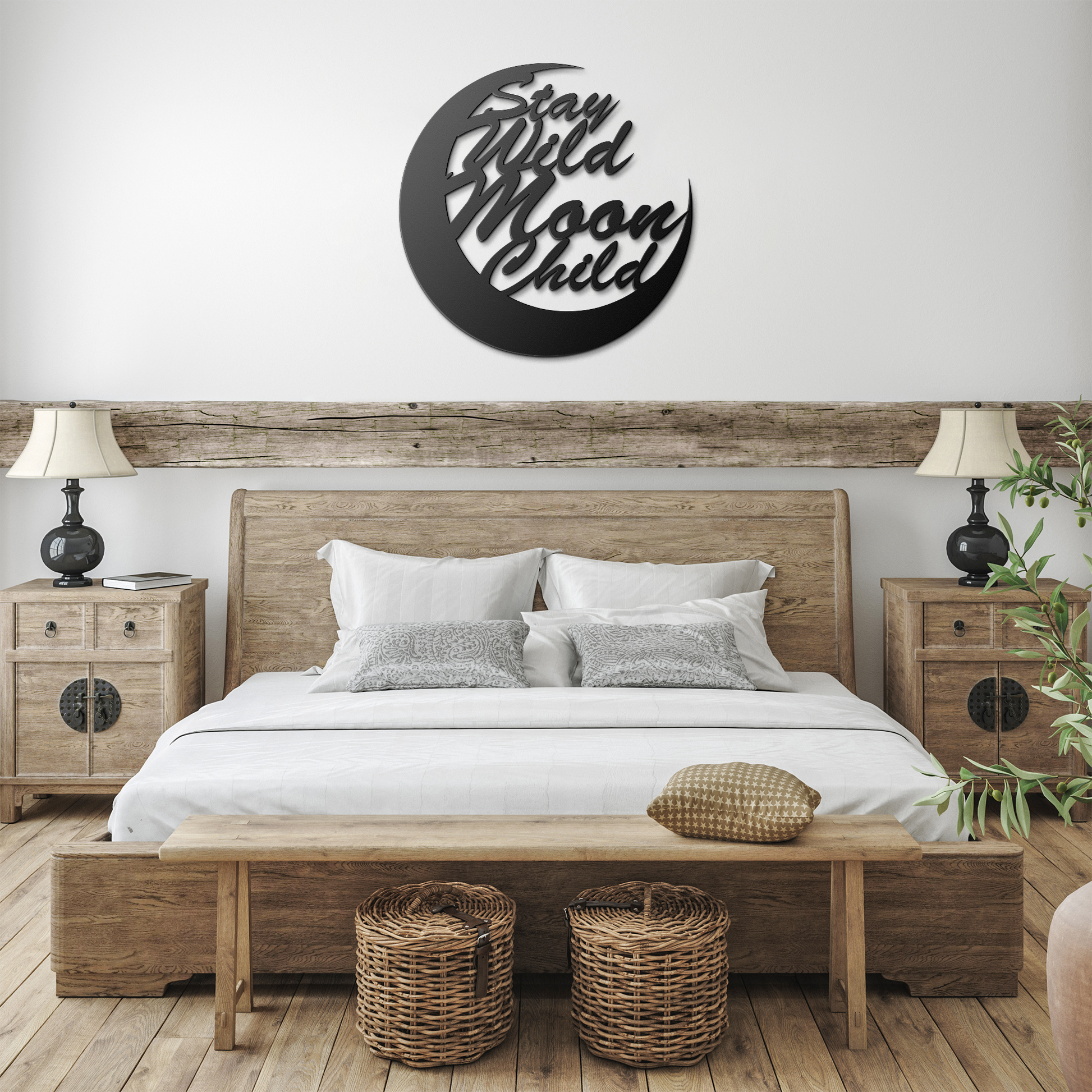 Stay_Wild_Moon_Child_Metal_Wall_Art_Black_Farmhouse_Bedroom_Mockup.png